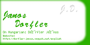 janos dorfler business card